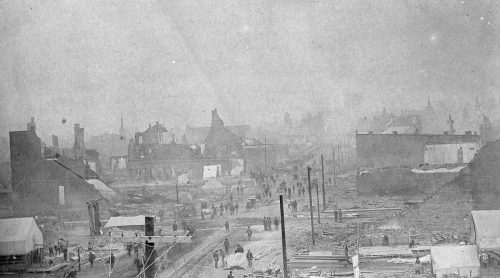 Great Fire- looking east on Riverside (MAC L86-1064)